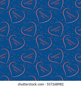 seamless pattern of red hearts, valentines day on a valentines background