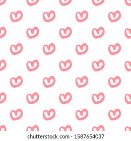 Seamless pattern with red hearts.14 february wallpaper. Wedding template. Valentines Day backdrop. Design for fabric, textile print, wrapping paper, children textile. Vector illustration