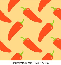 Seamless pattern of red hot chili peppers vector illustration