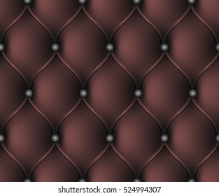 Seamless pattern.  Red leather upholstery background.