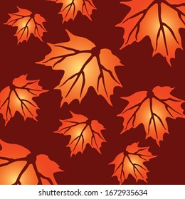 Seamless Pattern Red Leaves Background Vector