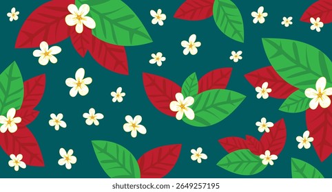 seamless pattern with red leaves, wallpaper, background, print, abstract