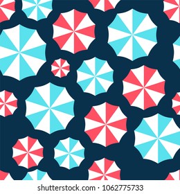 seamless pattern with red and light blue parasols
