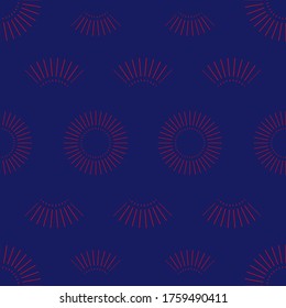 Seamless pattern with red lines and navy background.