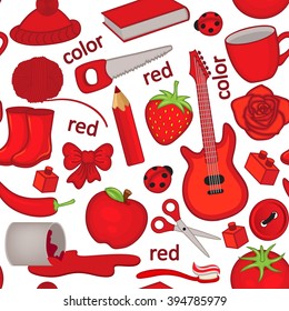 seamless pattern with red objects - vector illustration, eps
