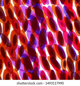 seamless pattern. red orange purple ellipse ovals isolated on white print, Geo ethnic backdrop modern trendy Geometric abstract background. Can be used for Gift wrap, fabrics, wallpapers. Vector