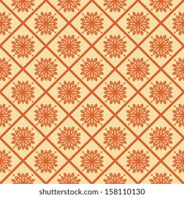 Seamless pattern with red ornament