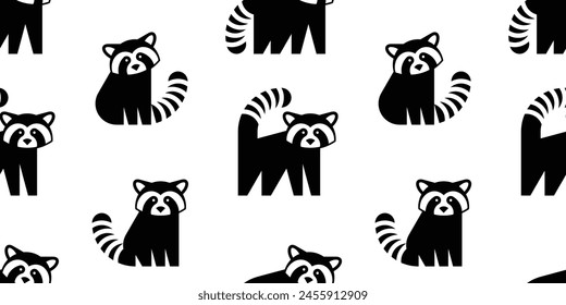 Seamless pattern with Red pandas. isolated on white background