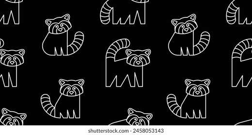 Seamless pattern with Red pandas. isolated on white background