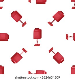 Seamless pattern with red parking meters rotating on white background, perfect for wrapping paper or wallpaper