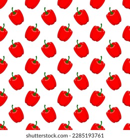 Seamless pattern red pepper on a white background