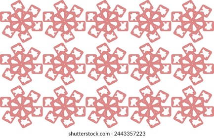 Nahtloses Muster mit roten und rosafarbenen Blumen wiederholen Stil, Vollbild-Design für Stoffdruck