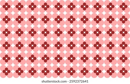 seamless pattern with red and pink flowers repeat style, replete image design for fabric printing, checkerboard 