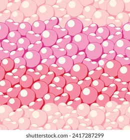 Seamless pattern of red and pink heart shaped balloons