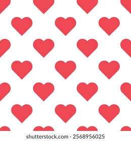 Seamless pattern with red, pink, hearts. Wallpaper, gift wrap, packaging, fabric pattern