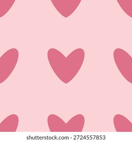 Patrón sin fisuras de corazones rojos y rosados sobre un fondo rosa. Diseño para textiles.