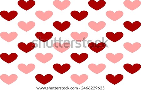 seamless pattern with red and pink hearts, two tone pink and white heart repeat patter, repeat seamless pattern design for fabric print or background or t-shirt paint checker