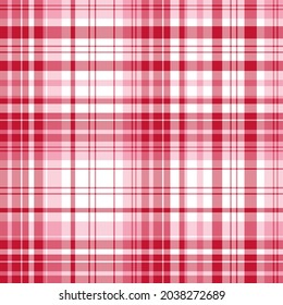 Patrón inmaculado de colores rojo, rosa y blanco para machacar, tela, textil, ropa, mantel y otras cosas. Imagen vectorial. 