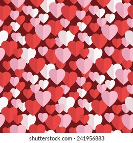 seamless pattern of red, pink and white valentine hearts