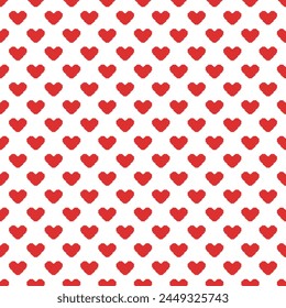 Seamless pattern with red pixel hearts