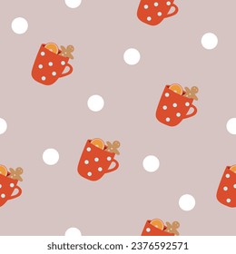 Patrón sin foco con puntos de polka rojo y puntos de polka blanco.