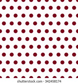 Seamless pattern with red polka dots on white  background 