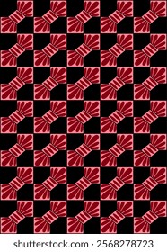 seamless pattern with red ribbon on black background. perfect for fabric, creative wallpaper and wrapping paper