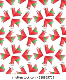 Seamless pattern of red rooster for New Year decoration. Vector illustration for greeting postcard, brochures, souvenirs, scrapbooking, calendars, printed, textiles, wrapping, website etc.