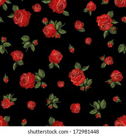 Seamless Pattern Red Roses