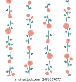 Seamless pattern of red roses