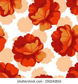 Seamless Pattern with red roses 