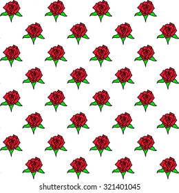 Seamless pattern with red roses