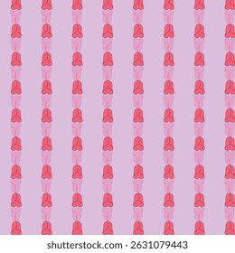 Seamless Pattern with Red Roses and Day Dear Text on Light Background