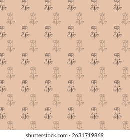 Seamless Pattern with Red Roses and Day Dear Text on Light Background