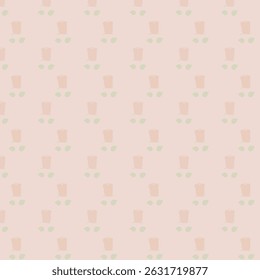 Seamless Pattern with Red Roses and Day Dear Text on Light Background