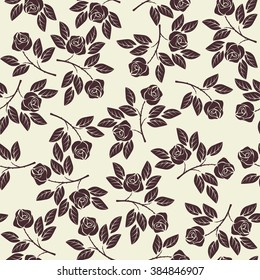 Seamless pattern with red roses and leaves can be used for linen, design fabric, textile and more creative  ideas.