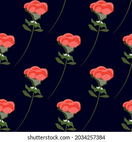 Seamless pattern. Red roses. Vector. EPS 10.