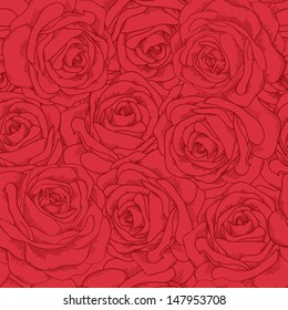 seamless pattern of red roses in vintage style. Many similarities to the author's profile