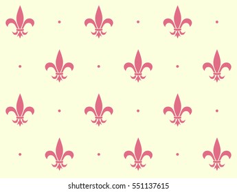 Seamless Pattern with red Royal Lily on yellow background