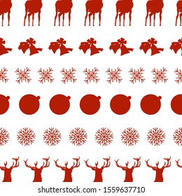 Seamless pattern with red Scandinavian elements