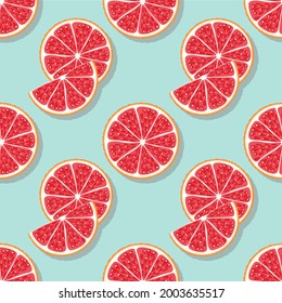 Seamless pattern of red slices. Cartoon style. Vector illustration.