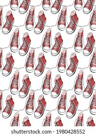 zapatillas de tenis rojas sin inconvenientes de estilo cómico 