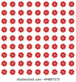 Seamless  pattern with red stars. Geometric simple print. Vector repeating texture.
