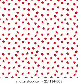 Seamless pattern of red stars. Template pattern for simple backgrounds. Flat Style