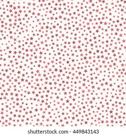 Seamless Pattern of Red Stars with Various size and Shades  scattered Randomly.