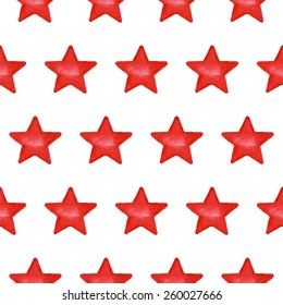 Seamless pattern with red stars. Vector illustration