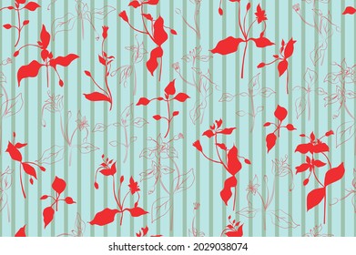 Seamless pattern with a red Stellaria media