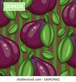 Seamless pattern with red strawberries. Vector illustration.