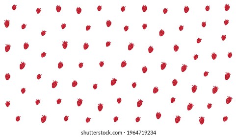 Seamless pattern of red strawberries - vector illustration