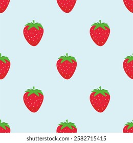 Seamless pattern with red strawberry.